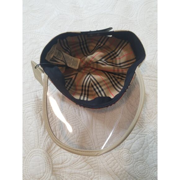 Burberry Vintage Check Baseball Cap w/ Clear Visor Beige Plaid M/L NWT main image 4